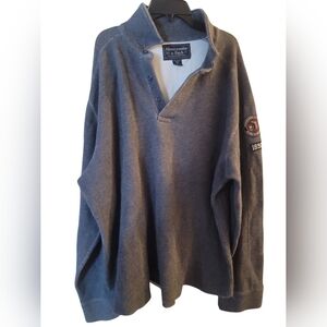Abercrombie Fitch Sweater Mens Xlarge Gray Collared Pullover Sweatshirt
